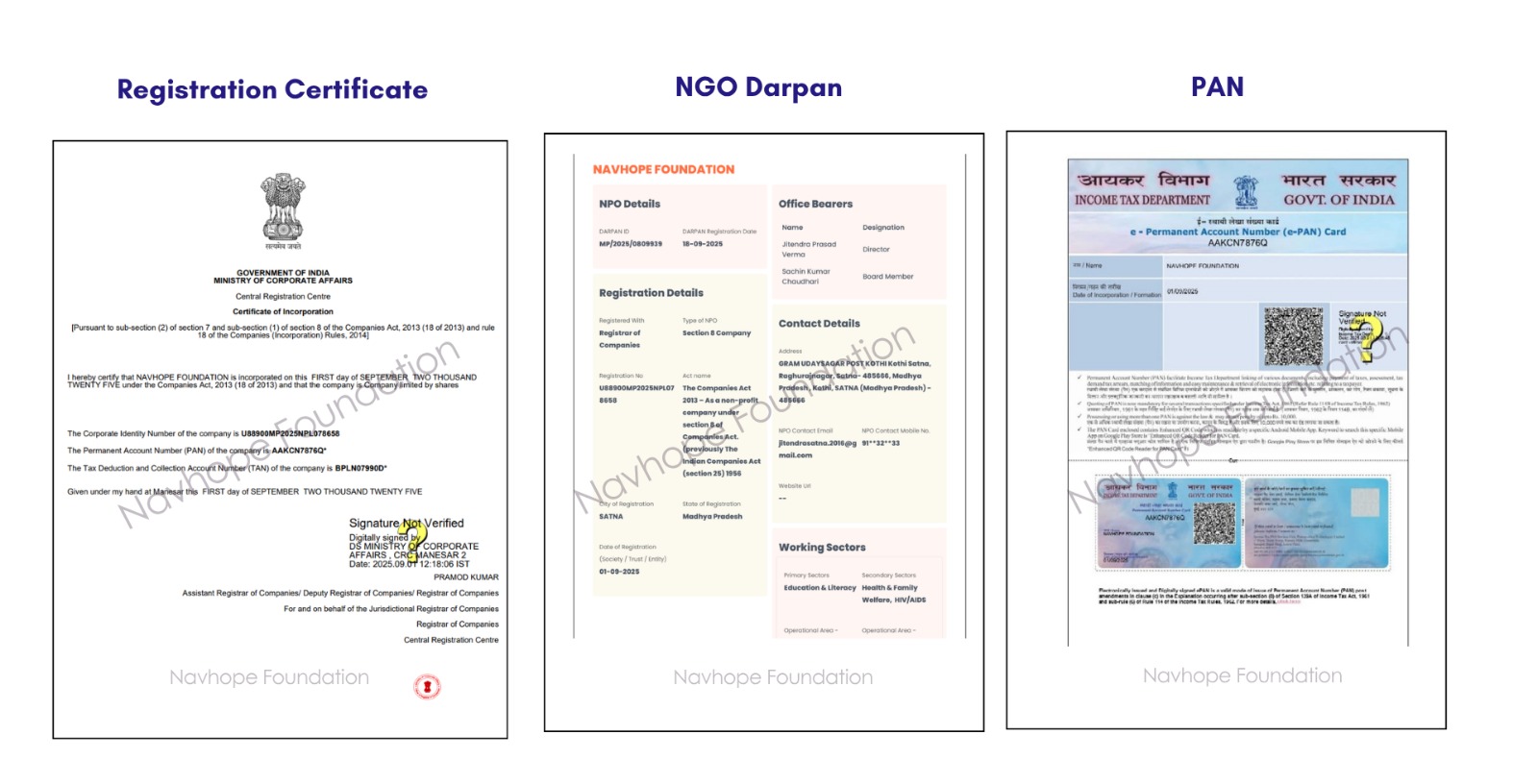 Legal Registration Documents