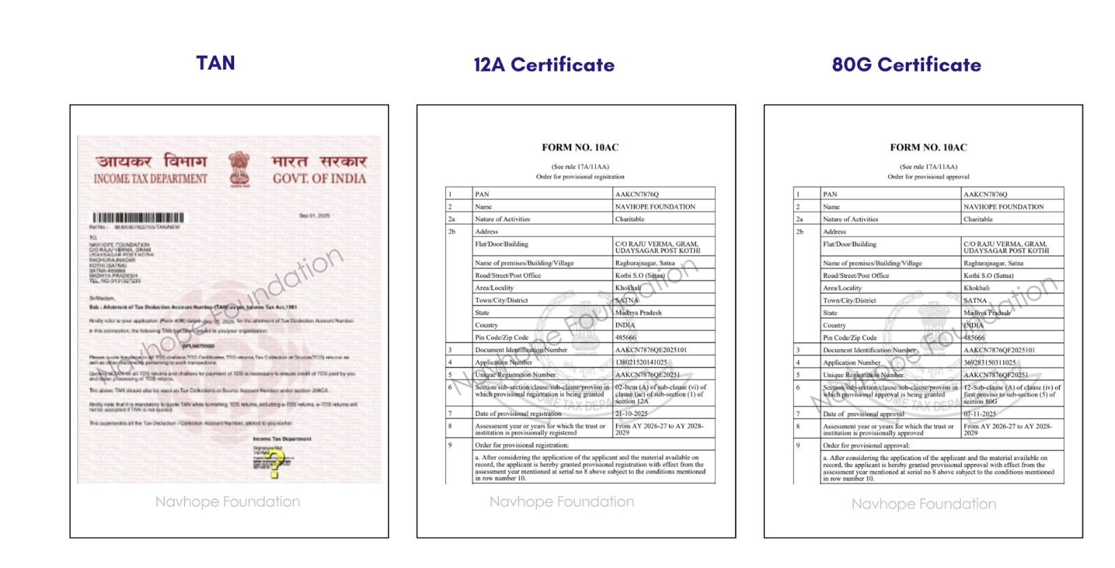 Tax Exemption Certificates